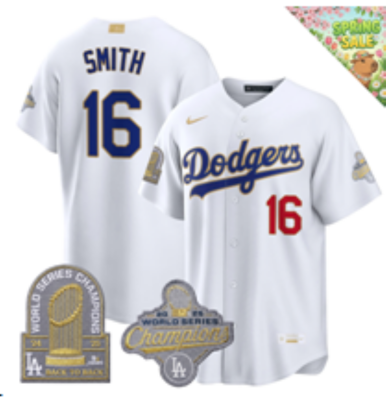 Men 2026 Los Angeles Dodgers #16 Smith white Game Nike MLB Jersey 0504003